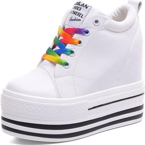 New canvas womens shoes fashion shallow high heel casual shoes fashion wild flat shoes