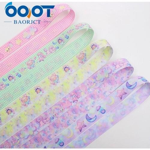 OOOT BAORJCT I-191123-2621,25mm 10yards Double sided Cartoon girl grosgrain Ribbons,bow cap,Clothing,Party DIY Decorations
