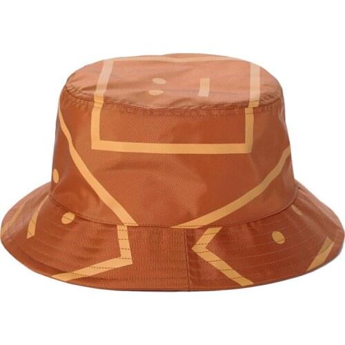 Unisex Cotton Bucket Hat Summer Foldable Sun Protection Panama Hat Smiley Face Hip Hop Wide Brim Beach Outdoor Fisherman