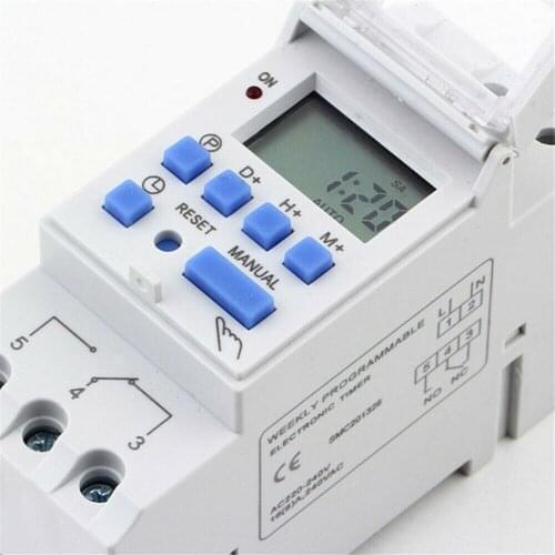 AC 110/220V 16A Digital LCD DIN Programmable Weekly Rail Timer Time Relay Switch