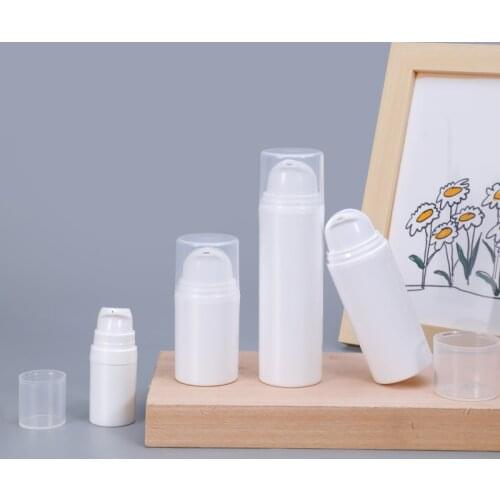 10PCS Refillable Lotion Bottles white Airless Pump Vacuum Toiletries Container Empty Plastic Cosmetic Bottle 5ml 10ml 15ml