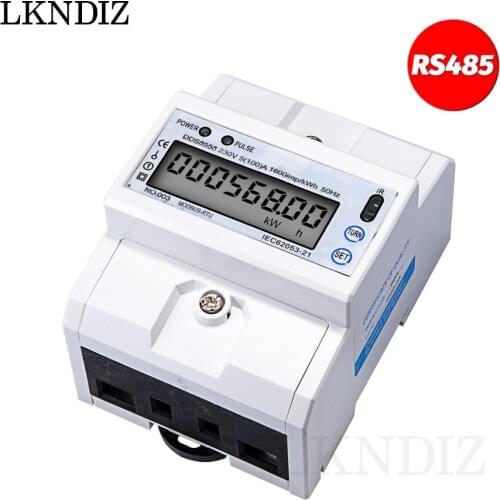 RS485 Multi functional Single Phase 5(100)A 230V AC Energy Meter Electric Consumption Meter Monitor DIN Rail with RS485 Modbus