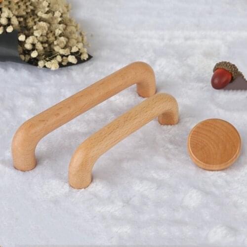 Nordic Cabinet Solid Wood Handles Indoor Wardrobe Door Knobs Bedroom Dresser Drawer Pulls Furniture Hardware Accessories