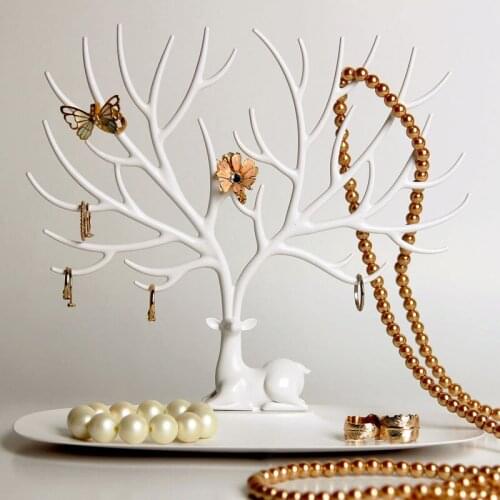 Jewelry Display Antler Shaped Jewelry Box Home Decor Creative Cosmetic Organizer Ring Lipstick Rack Necklace Display Organizer