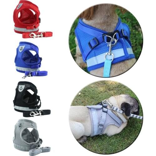 Reflective Dog Harness High Quality Popular 1PC Small Medium Dogs Dog Vest Pug Pets Supplies Nylon for Chihuahua Mesh Lead Leash