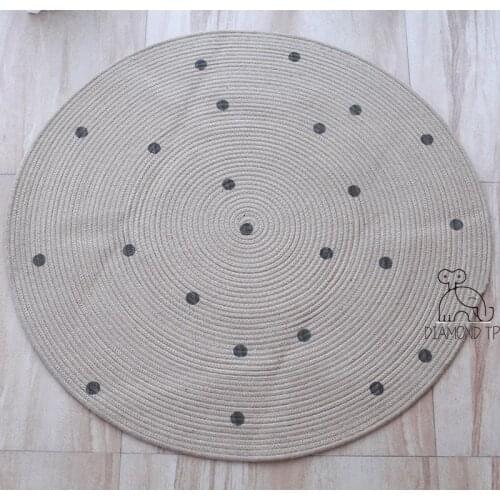 INS jute woven mats childrens home carpet photography props kindergarten children jute printing and dyeing mats