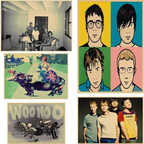 Vintage Poster Blur Kraft retro British rock music star decorative painting Poster retro poster wall stickers 42*30cm