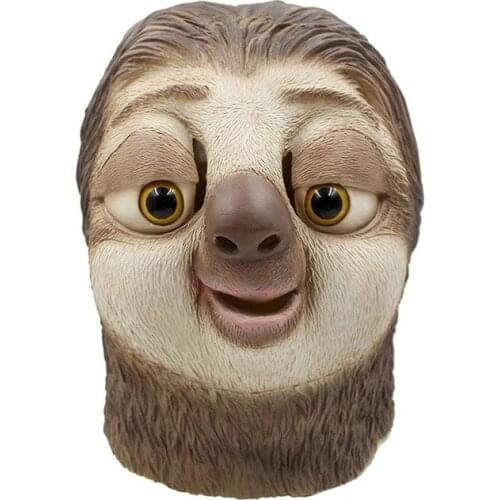 Funny Folivora Mask Cosplay Animal Party Sloth Flash Adult Kid Unisex Halloween Latex Hoods Rabbit Mask