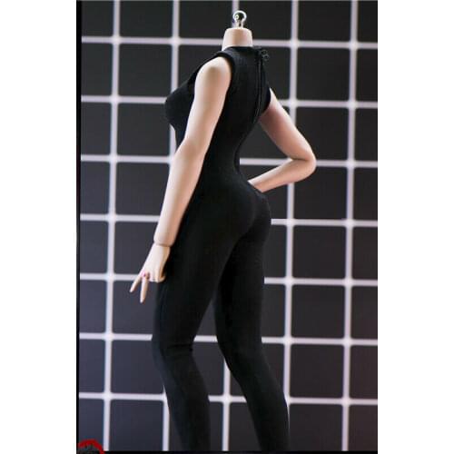 1:6th Black One Piece Stretch Tights Clothes Model for 12" Figure Body