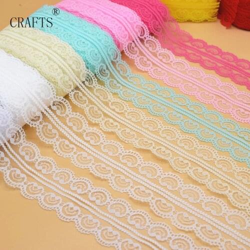 10yards White High Quality Lace Ribbon Embroidery Net Lace DIY Decorative Fabric Wedding Decoration 45MM wide