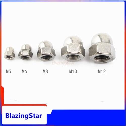 5/100pcs M3 M4 M5 M6 M8 M10 M12 M14 M16 304 A2-70 Stainless Steel Hex head Acorn Nut Cap Decorative Cover Semicircle Dome Nuts
