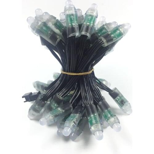 50pcs/lot DC5V/12V input WS2811 pixel module,12mm black/green Wire led string;Chrismas tree;waterproof with 3pin JST Connectors