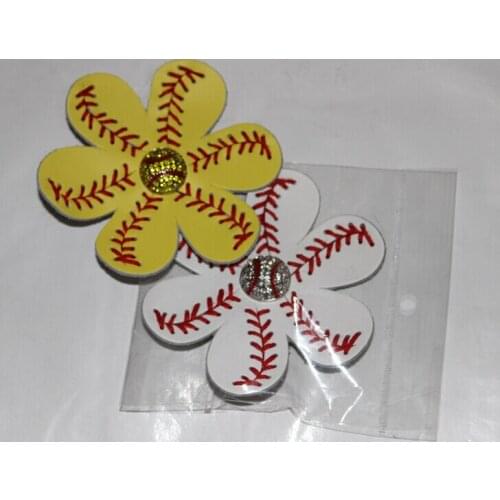 2016 Softball Flower Accessory and hair clip,softball hair bows,softball hairbow,baseball hairbow