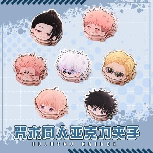 Anime Jujutsu Kaisen Geto Suguru Nanami Kento Inumaki Toge Acrylic Creative Note Clamp Binder Clips Notes Letter Paper Clip
