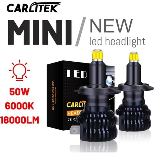 Carlitek H7 Led 360 Lights Pluy And Play Bulbs H1 H8 H9 H11 Mini Lamps 6000K 9005 Hb3 9006 Hb4 9012 Hir2 Csp Chip Car Headlights