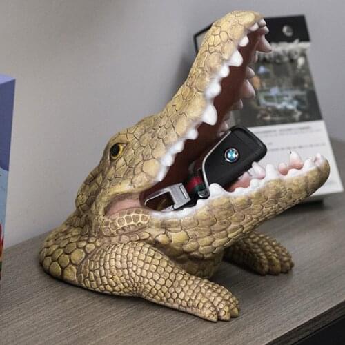 DECORATIVE CHRISTMAS SANTA CLAUS DESK DECORATION HOME RESIN CROCODILE SCULPTURE KEY STORAGE BOX FESTEVIAL BEST GIFTS CRAFTS