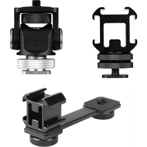 Triple Hot Shoe Mount Adapter Flash Microphone Bracket Holder for Smooth 4 DJI Osmo Pocket Video Camera Gimbal Flash Accessories