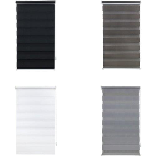 Day and Night Zebra Roller Blind Double Translucent or Blackout Vision Curtains for Window and Door with Install Accessories
