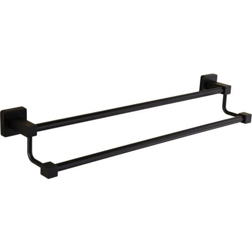 Matte Black Double Towel Bars Bathroom Towel Hanger STAINLESS STEEL Bathroom Accessories Towel Rack