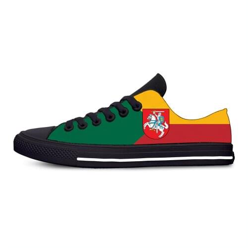 Lithuania Flag Lithuanian Patriotic Fashion Funny Casual Cloth Shoes Low Top Lightweight Breathable 3D Print Men Women Sneakers