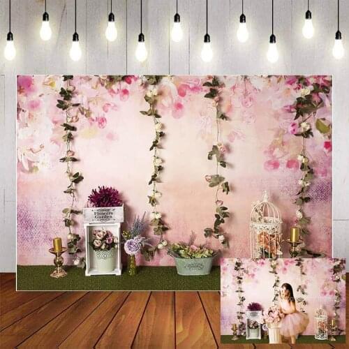 Mehofon Photography Background Retro Vintage Flower Wall Princess Girl Baby Child Birthday Party Portrait Backdrop Photo Studio