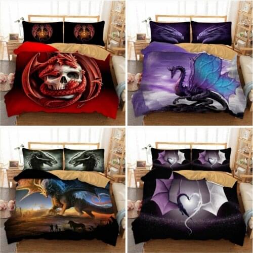 HD 3D Dragon Printed Bedding Set Dinosaur Printed Duvet Cover Set Comfort/Quilt Cover Sheet (Twin Full Queen King Size )