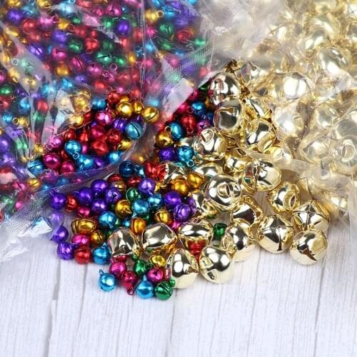 Mini 10pcs Iron Gold Silver Bells/100pcs Jingle Bells Beads Small Festival Christmas Tree Crafts Home Decorations Accessories