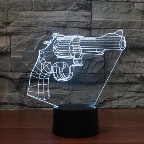 Pistol Modeling Colorful 3d Table Lamps For Living Room Personal Gift Led Nightlight 7 color change Desk Lamp