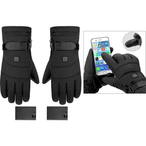 Motorcycle Gloves Waterproof Heated Guantes Heating Gloves Battery Power Winter Heated Gloves Rechargeable Heating Thermal Glove