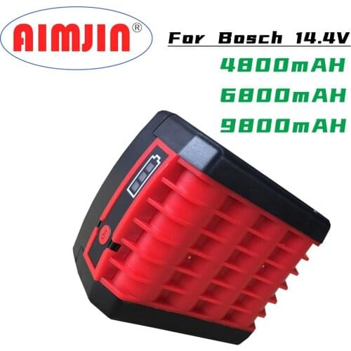 Upgrade 14.4V BAT614 4.8/6.8/9.8Ah Replace Li-ion Battery Pack for Bosch Electric Drill Screwdriver BAT607,BAT614G Free Shipping
