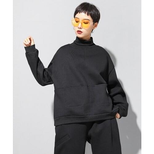 Europe and the United States 2021 spring and autumn new thickened high collar jacket dark street loose thin casual T-shirt trend