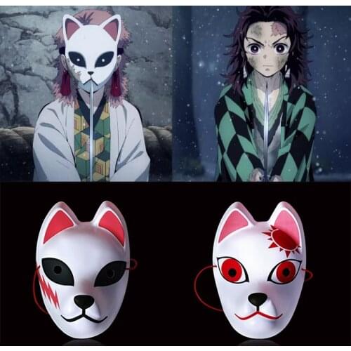 New Japanese Style Anime Demon-Slayer Fun Cospaly Masks Womens Men Unisex Halloween Carnival Masquerade Adult Makeup Party Mask