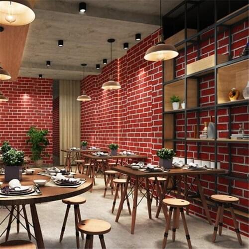 Papel de pared Retro red brick blue brick paper antique brick wallpaper 3D tea shop restaurant bar living room bedroom wallpaper