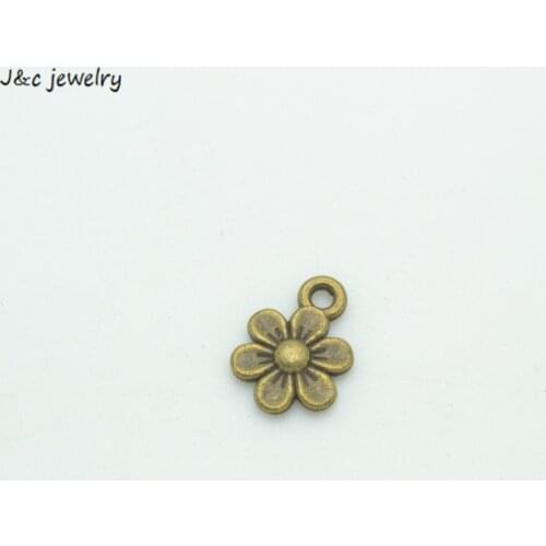 Wholesale 60Pcs metal antique bronze flower charms pendants for diy jewelry fingings 14*10 mm 35120A