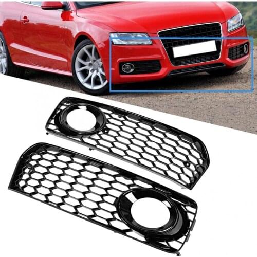 Pair Fog Light Grille Modification Parts Fits for Audi A5 S-Line / S5 B8 RS5 2008 2009 2010 2011 2012 car accessories
