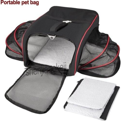 Portable pet bag Double exhibition Doggy Bag Wear-resistant Dog cage pet shoulder bag / Oxford cloth pets Backpack 1PC