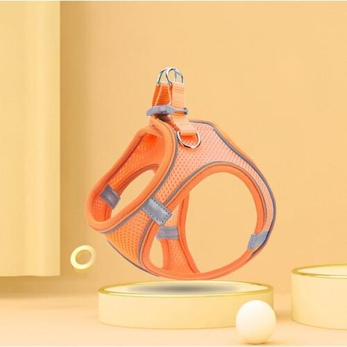 Cat Dog Adjustable Harness Vest Walking Lead Leash For Puppy Dogs Collar Polyester Mesh Harness For Small Medium Dog Cat Pet