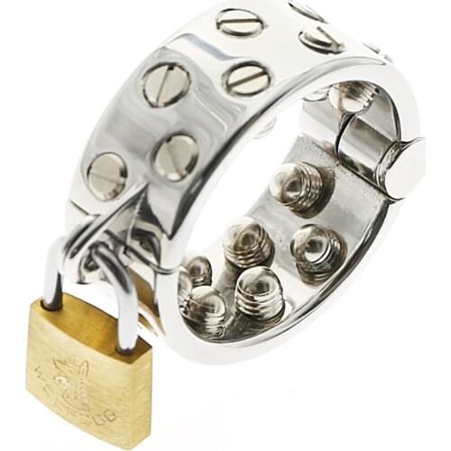 Kalis Teeth Spike Extreme Chastity Device Cock Ring Cock Lock for Men Scrotum Pendant Male Torture Devices BDSM Toys 050B