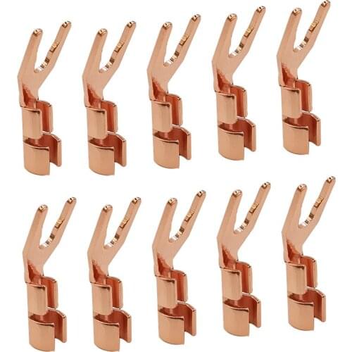 10Pcs/Lot U/Y Type Audio Speaker Banana Plug Connector U Type Audio Speaker Solder Plug Wire Adapter Y Fork Male Plug Amplifier