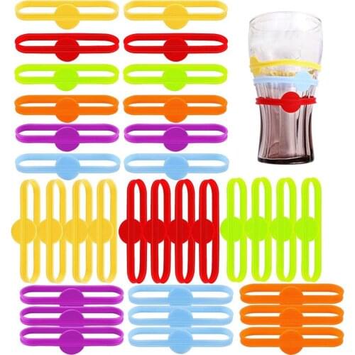 Silicone Wine Cup Glass Markers Party Goblet Wine Drinking Cup Long Strip Marking Tag Marker For Bar Kitchen Tool Accessories
