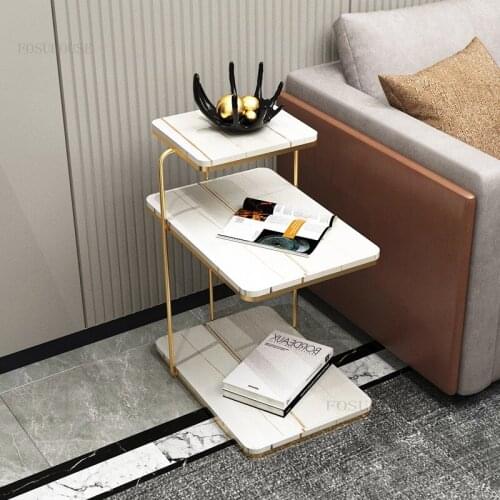 Nordic Wrought Iron Small Apartment End Tables Bedroom Home Furniture Coffee Table Modern Minimalist Living Room Bedside Table