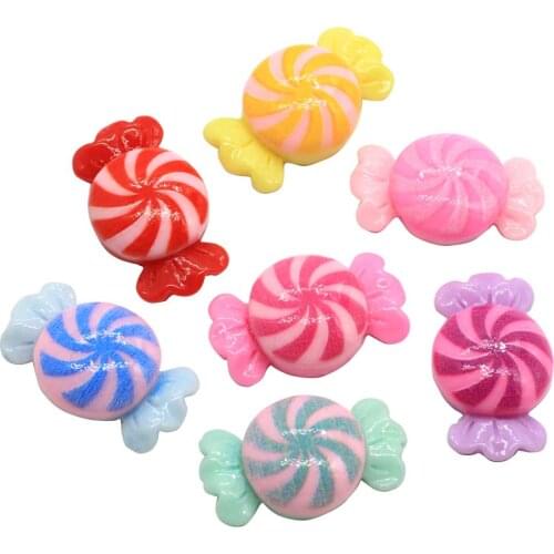 Kawaii Resin Flatback Sweet Candy Lollipop Ornament Accessories Girls Hair jewelry DIY Accessories Embellishments Craf