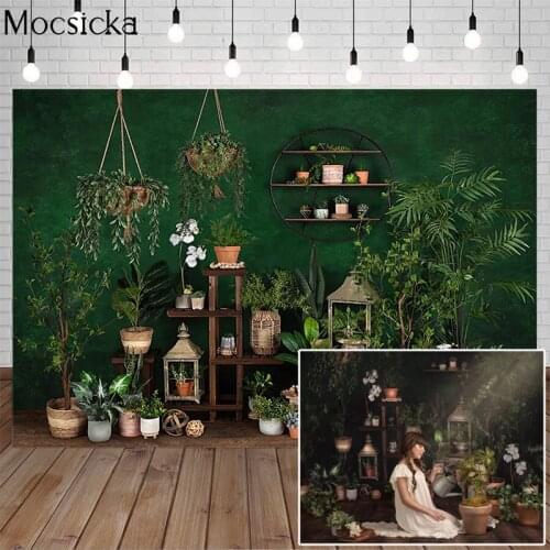 Spring Easter Backdrops Green Plants Potted Plants Fresh Flowers Baby And Children Birthday Photography Background Photo Studio