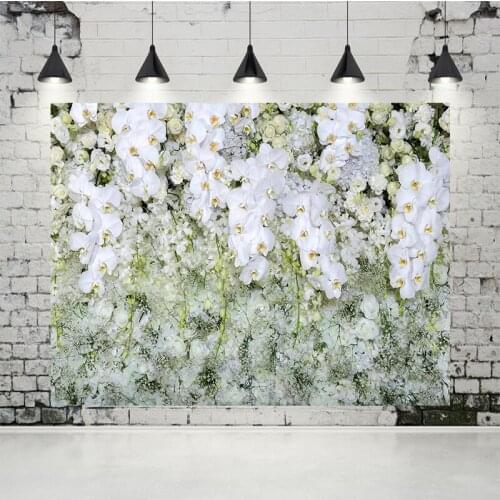 VinylBDS Flowers Backdrops For Wedding Foto Background White Flowers Wall Photography Studio Backdrop
