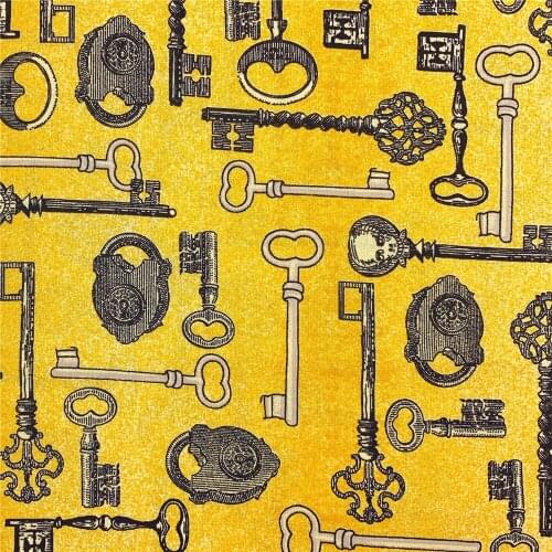 Vintage skull key cotton fabric Sewing Quilting Needlework Material DIY Handmade Lolita skirt turban 1 order