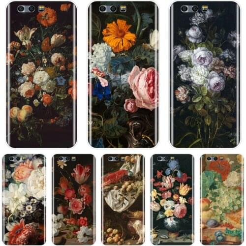 Back Cover For Huawei Honor 7 8 9 10 Lite Silicone Art Flower Rose Phone Case For Huawei Honor 10 9 8 8X MAX 7 7S 7X 7A 7C Pro