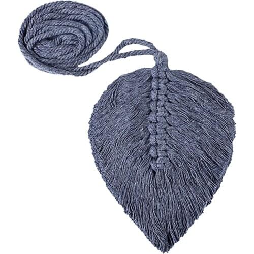 1pcs Leaf Macrame Curtain Tiebacks Shaped Braided Curtain For Living Room Holdback Window Curtain Home Room Bedroom Decoration
