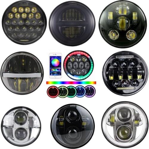 5.75" 5 3/4 Round LED Motorcycle Headlight Projector Sealed Beam for Sportster 883 '05-'06 FLSTSC '08-'11 FLSTSB '15-later XG