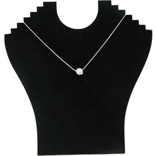 50%HOT Necklace Bust Jewelry Pendant Chain Display Holder Neck Velvet Stand Easel