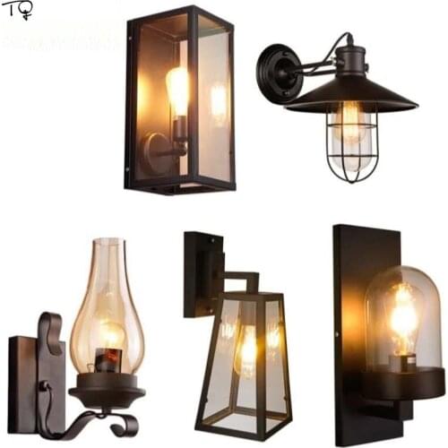 American Retro Industrial Vintage Wall Lamp Led E27 Iron Art Decor Loft Bar Coffee Shop Background Staircase Corridor Bathroom
